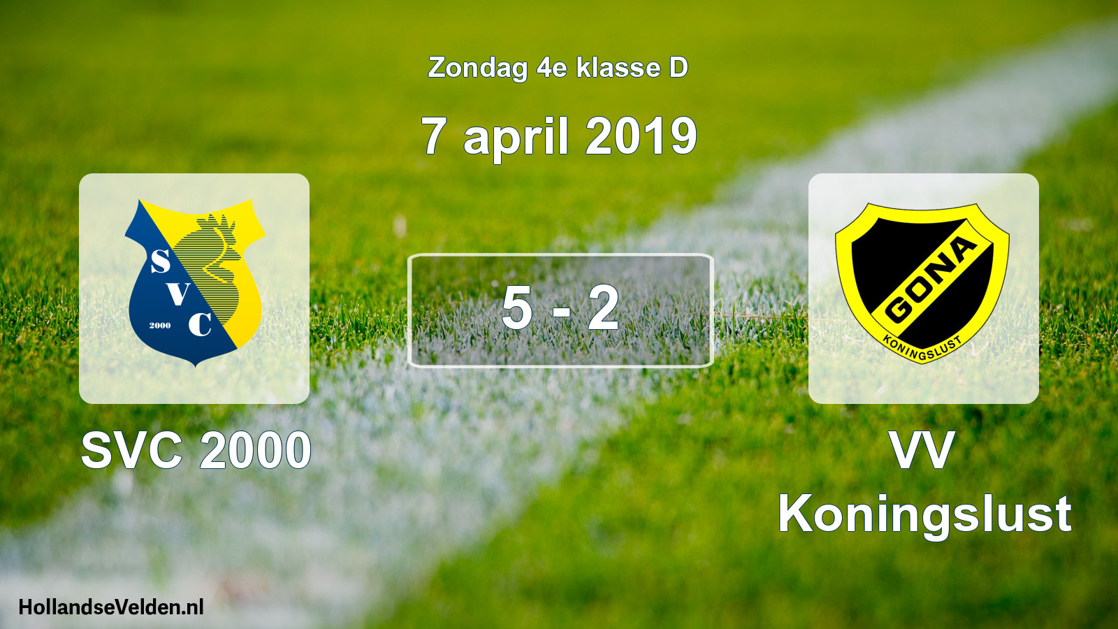 Total number of matches played: SVC 2000 - VV Koningslust 5 - 2 (7 April 2019)