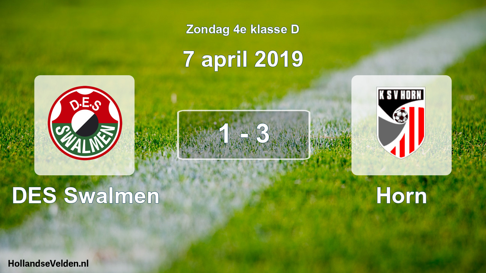Total number of matches played: DES Swalmen - Horn 1 - 3 (7 April 2019)