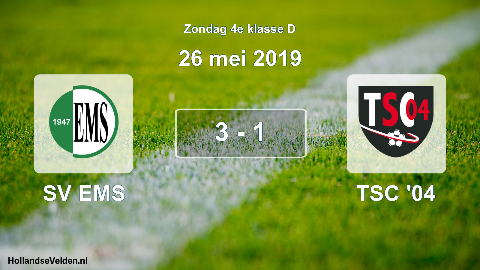 Total number of matches played: SV EMS - TSC '04 3 - 1 (26 May 2019)