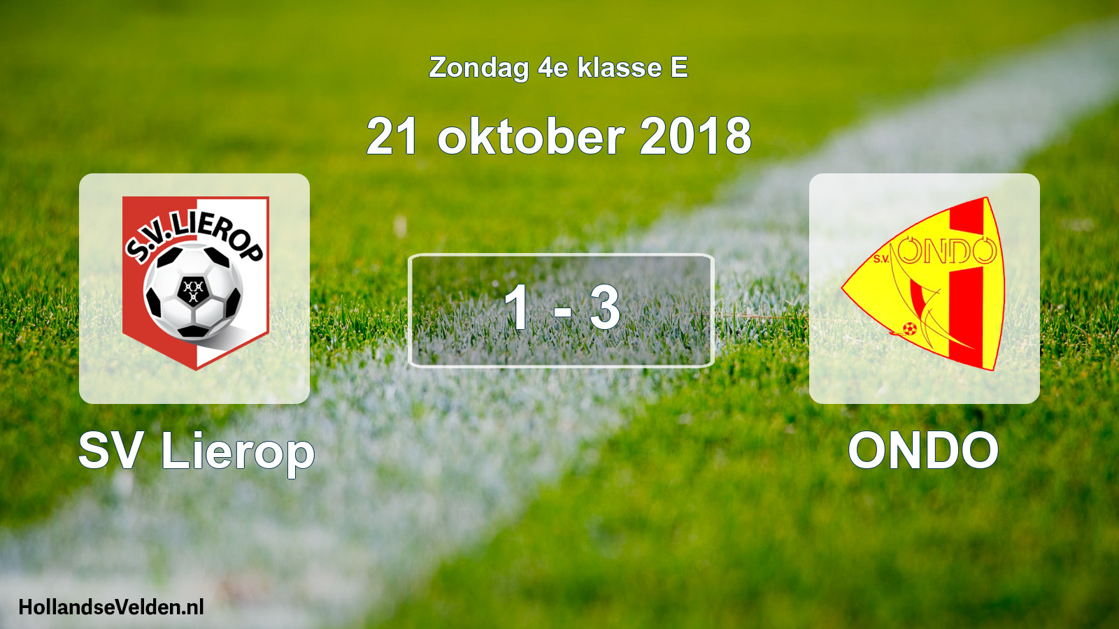 Total number of matches played: SV Lierop - ONDO 1 - 3 (21 October 2018)