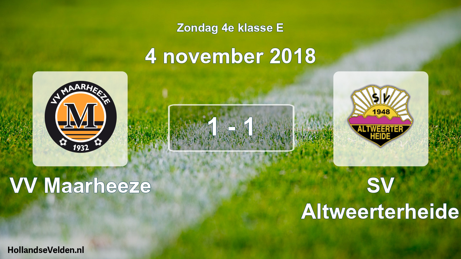 Total number of matches played: VV Maarheeze - SV Altweerterheide 1 - 1 (4 November 2018)