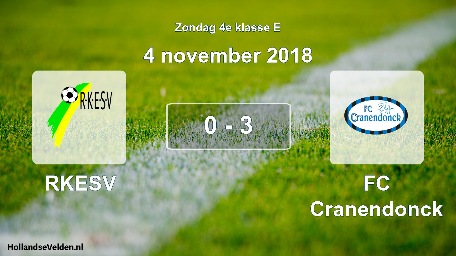 Total number of matches played: RKESV - FC Cranendonck 0 - 3 (4 November 2018)