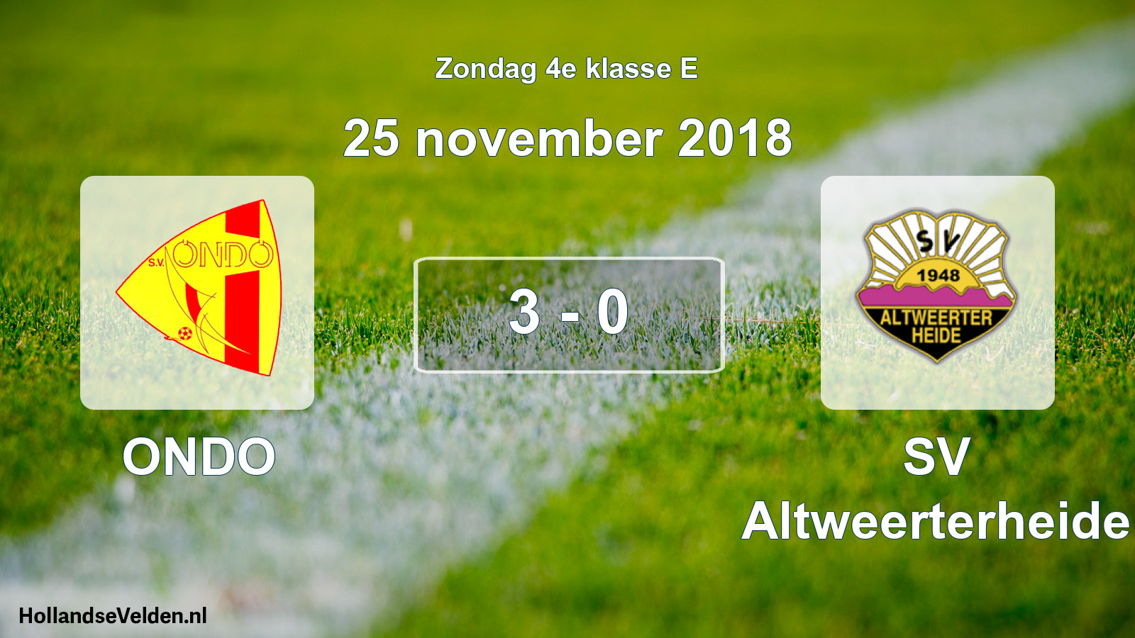 Total number of matches played: ONDO - SV Altweerterheide 3 - 0 (25 November 2018)