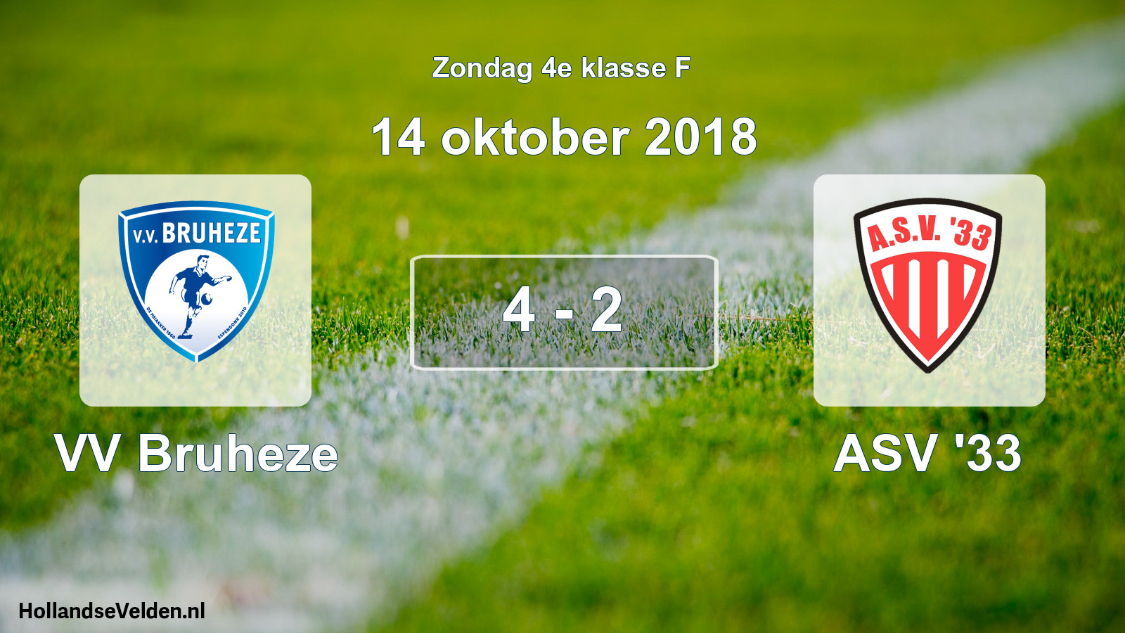 Total number of matches played: VV Bruheze - ASV '33 4 - 2 (14 October 2018)