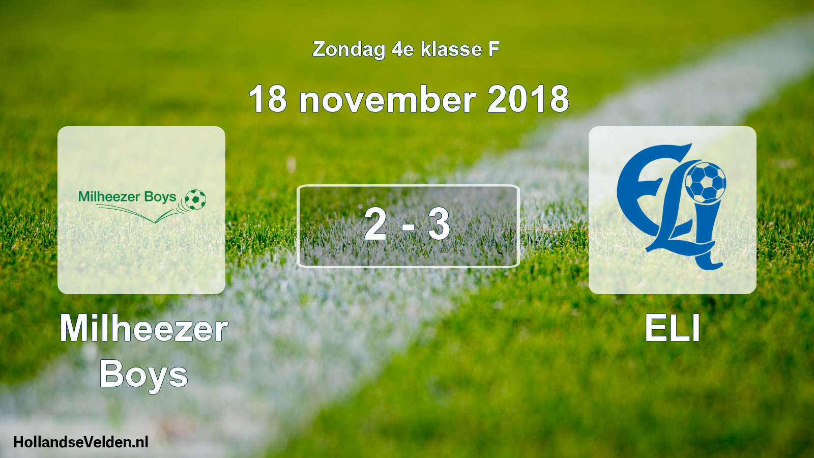 Total number of matches played: Milheezer Boys - ELI 2 - 3 (18 November 2018)
