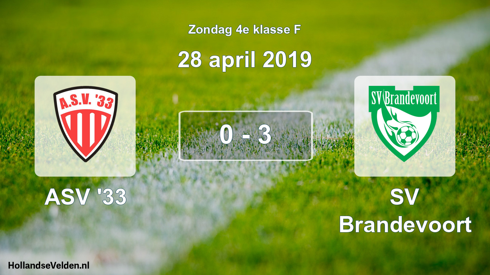 Total number of matches played: ASV '33 - SV Brandevoort 0 - 3 (28 April 2019)