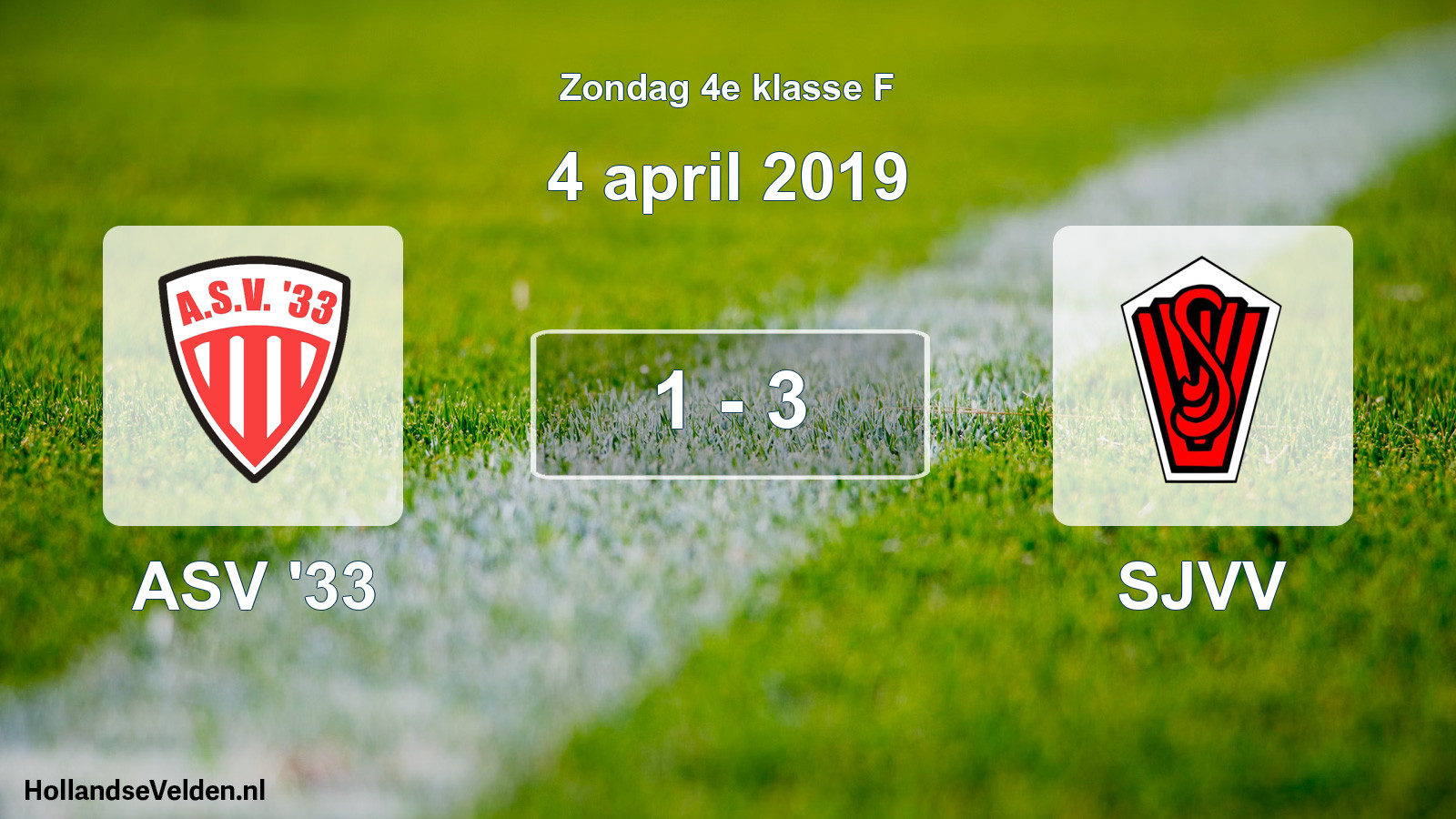 Total number of matches played: ASV '33 - SJVV 1 - 3 (4 April 2019)