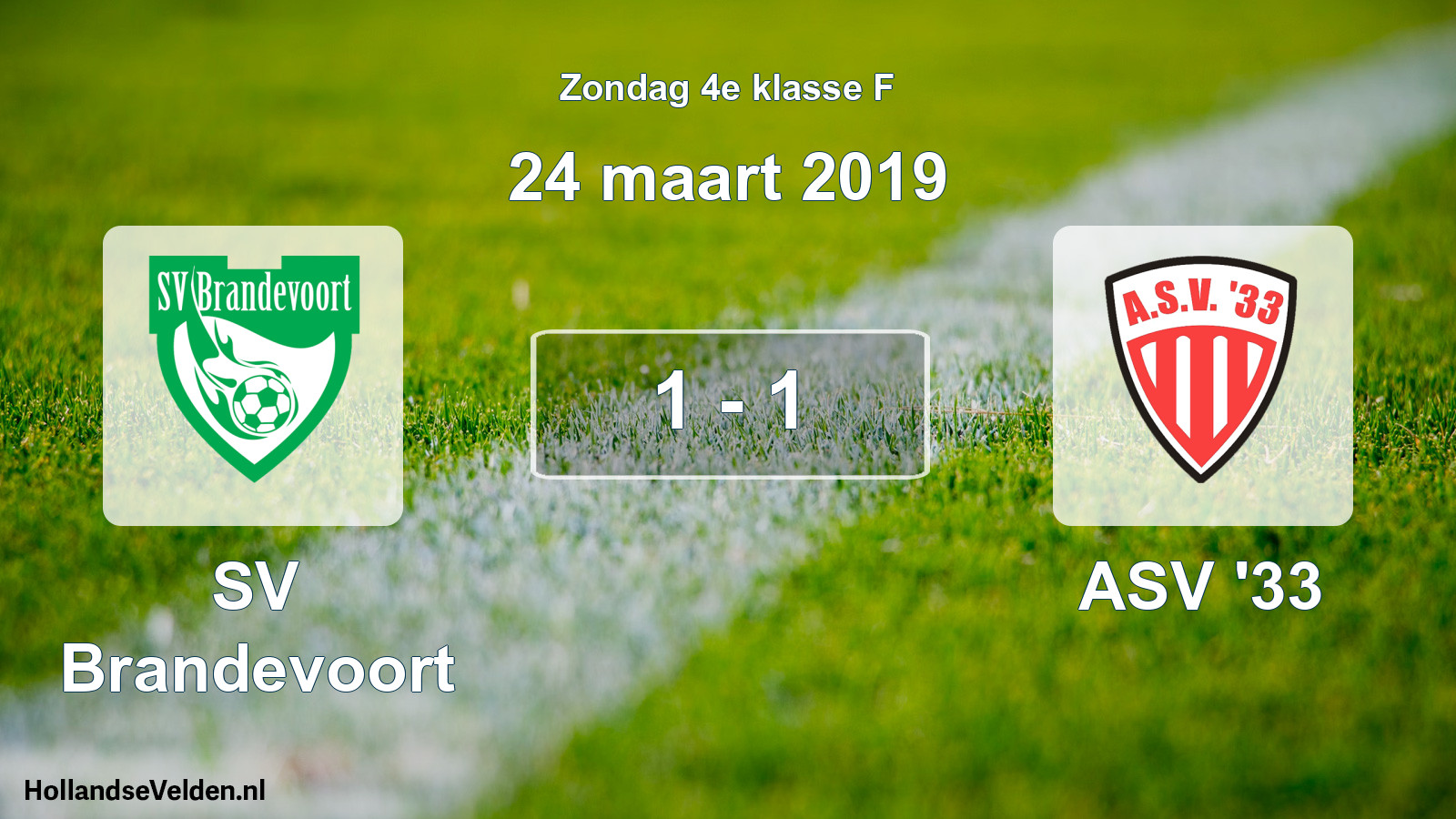 Total number of matches played: SV Brandevoort - ASV '33 1 - 1 (24 March 2019)