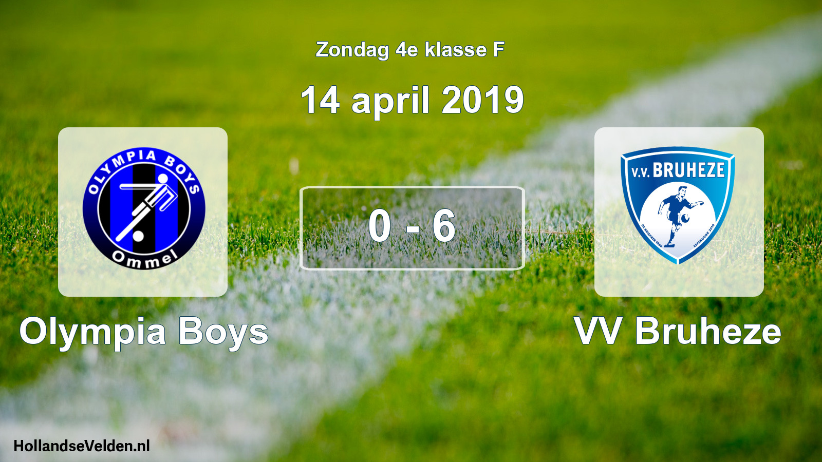 Total number of matches played: Olympia Boys - VV Bruheze 0 - 6 (14 April 2019)