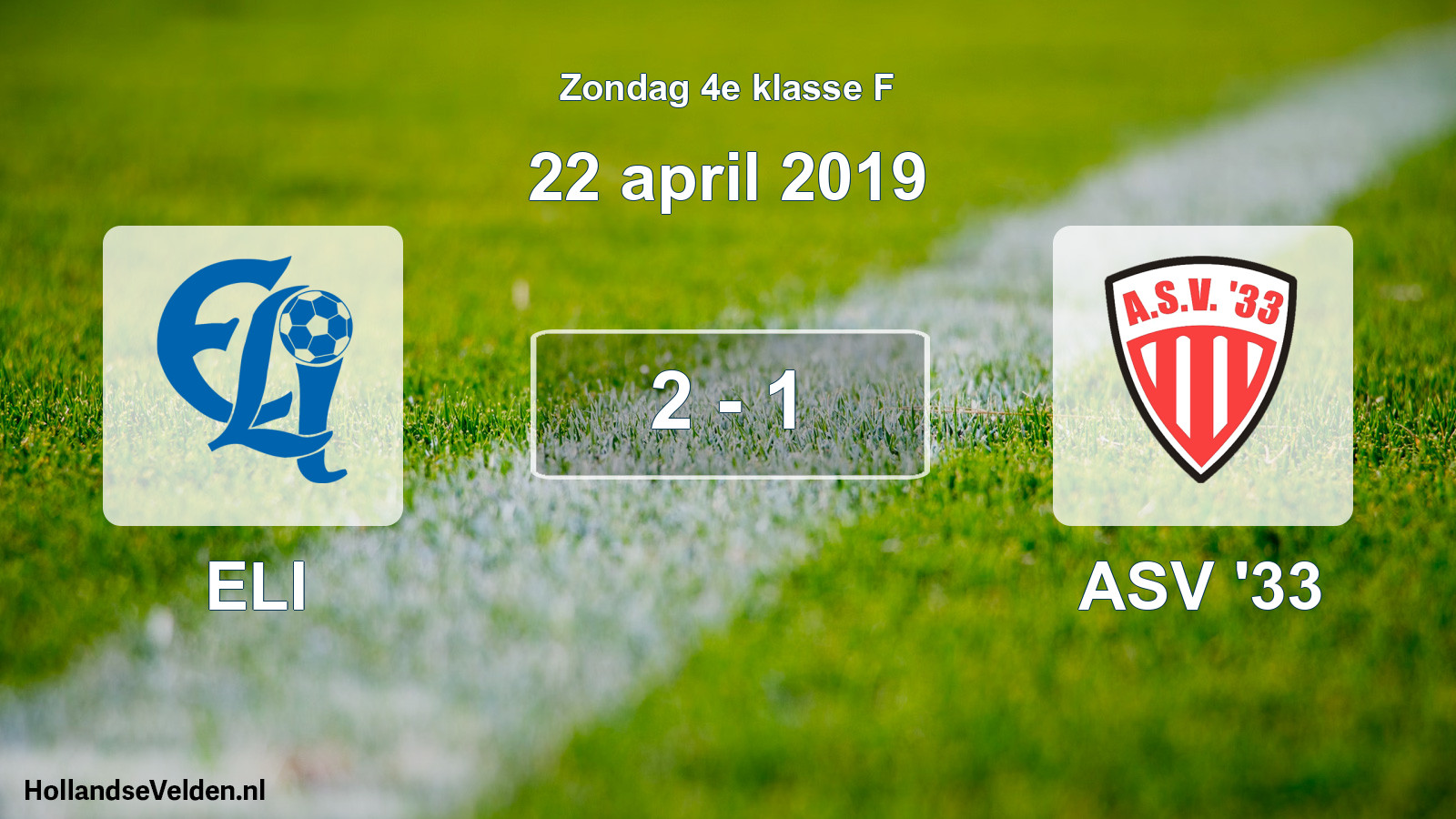Total number of matches played: ELI - ASV '33 2 - 1 (22 April 2019)
