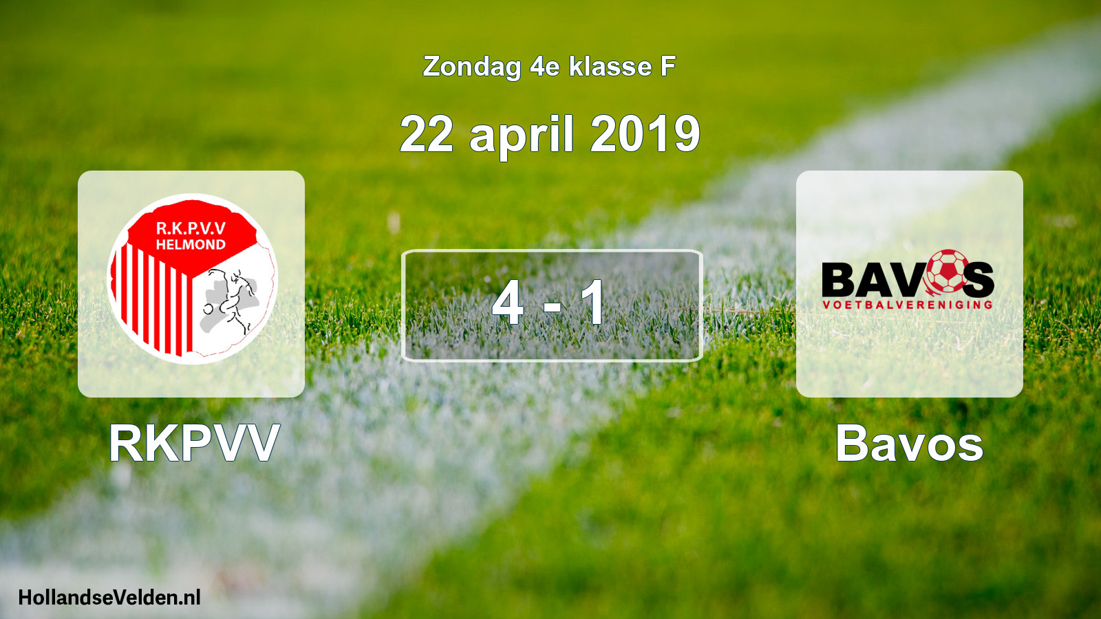 Total number of matches played: RKPVV - Bavos 4 - 1 (22 April 2019)