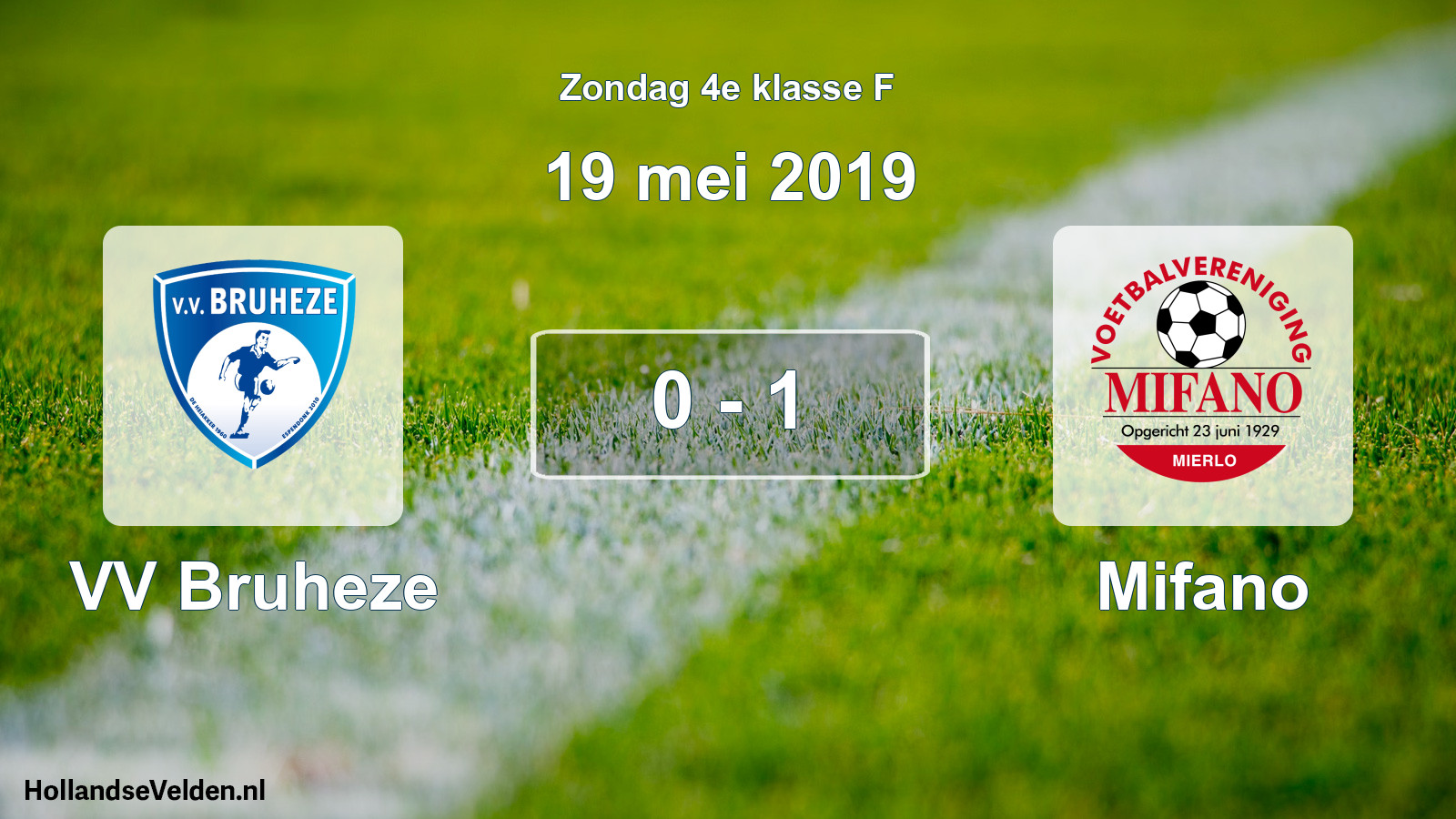 Total number of matches played: VV Bruheze - Mifano 0 - 1 (19 May 2019)