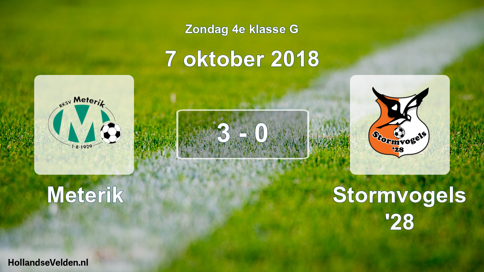 Total number of matches played: Meterik - Stormvogels '28 3 - 0 (7 October 2018)