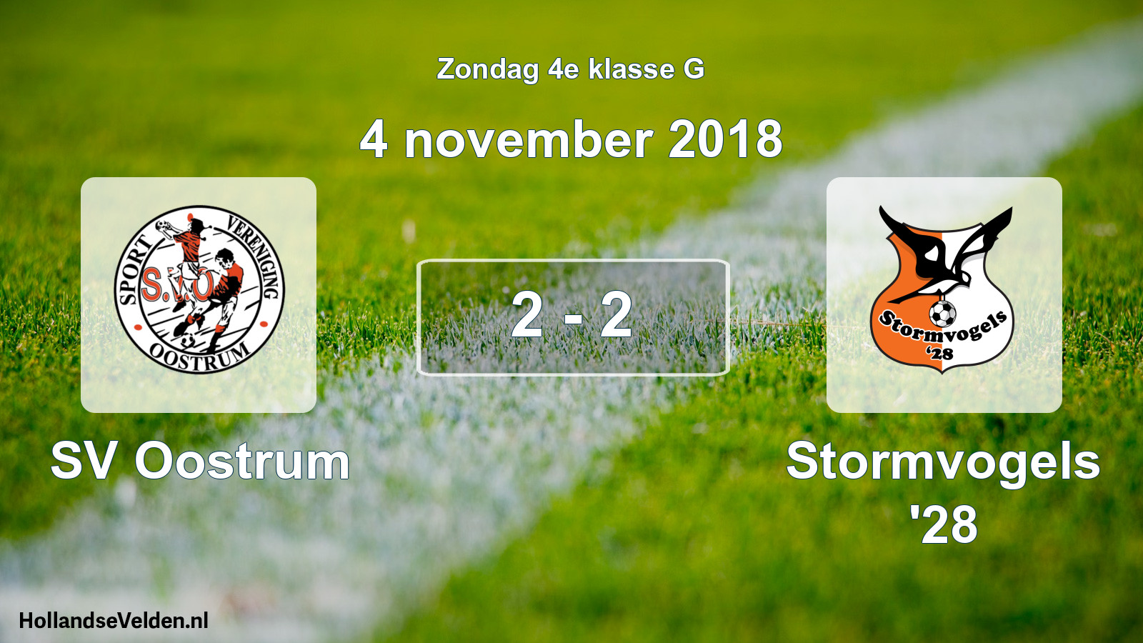 Total number of matches played: SV Oostrum - Stormvogels '28 2 - 2 (4 November 2018)