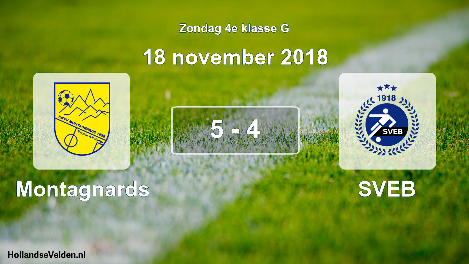 Total number of matches played: Montagnards - SVEB 5 - 4 (18 November 2018)