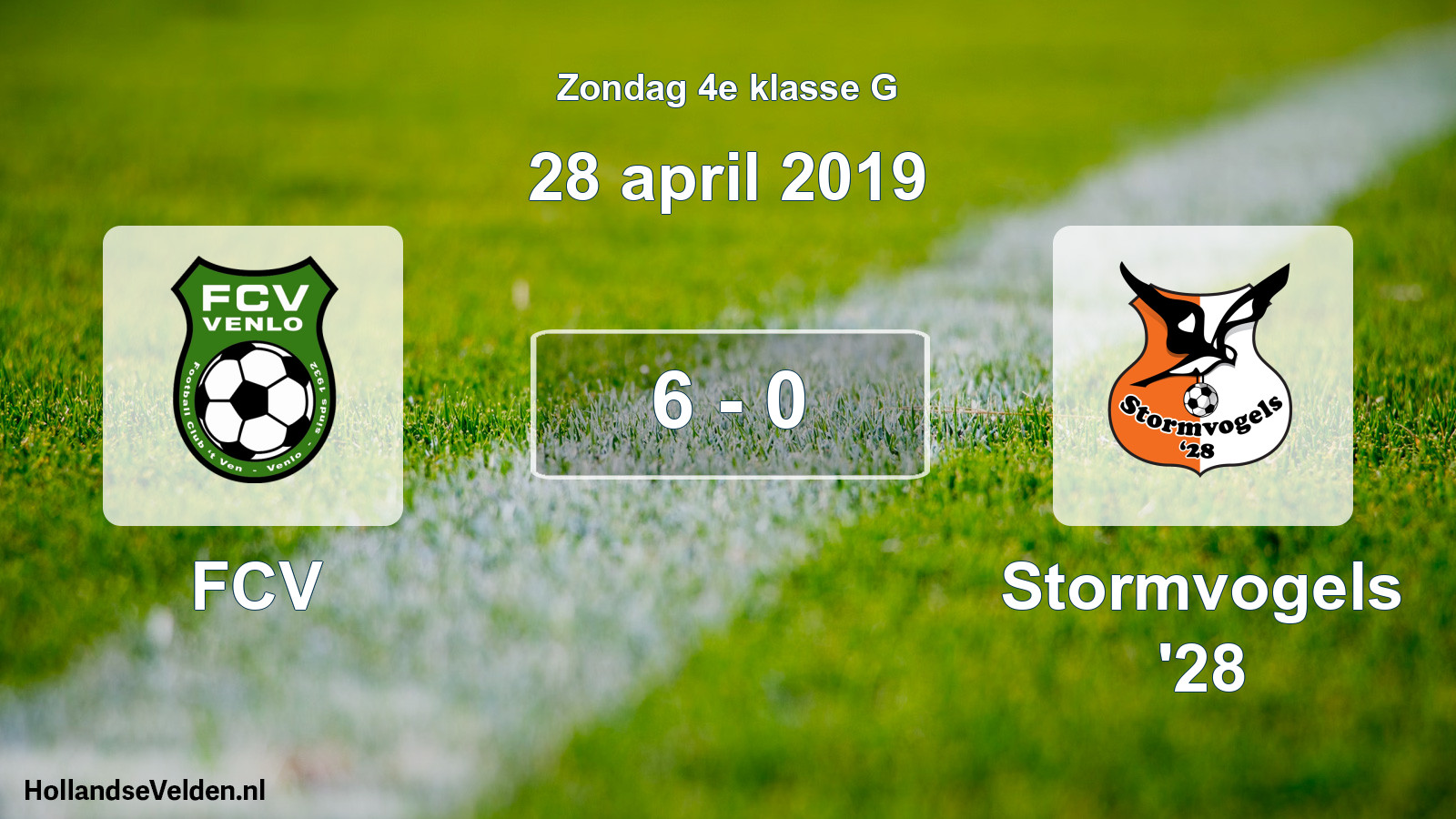 Total number of matches played: FCV - Stormvogels '28 6 - 0 (28 April 2019)