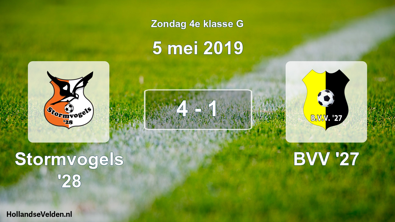 Total number of matches played: Stormvogels '28 - BVV '27 4 - 1 (5 May 2019)