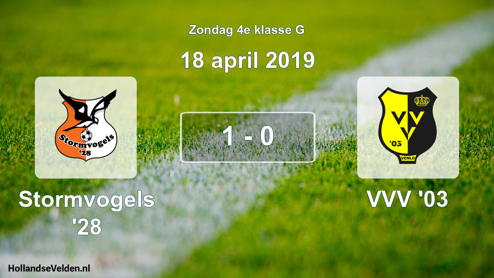 Total number of matches played: Stormvogels '28 - VVV '03 1 - 0 (18 April 2019)