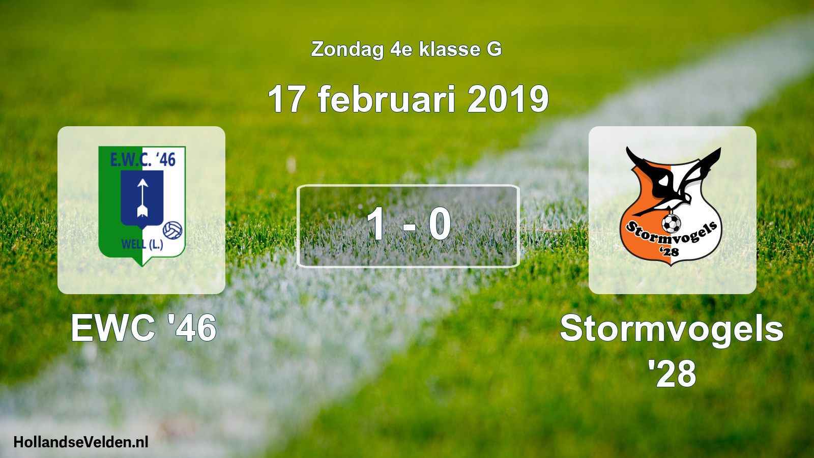 Total number of matches played: EWC '46 - Stormvogels '28 1 - 0 (17 February 2019)