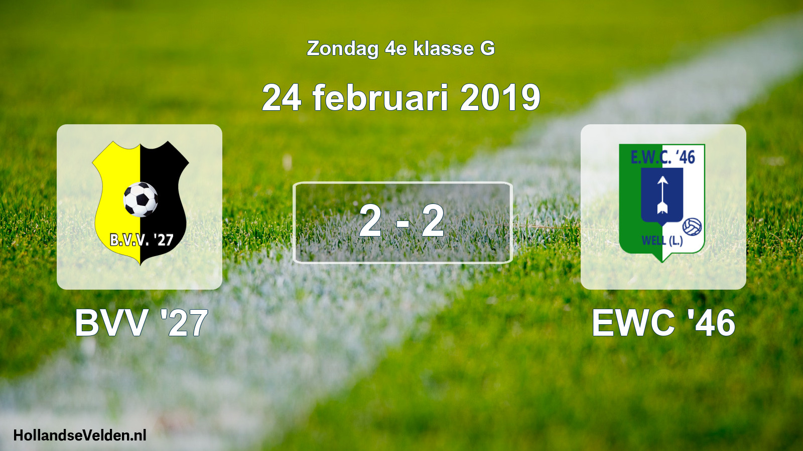 Total number of matches played: BVV '27 - EWC '46 2 - 2 (24 February 2019)