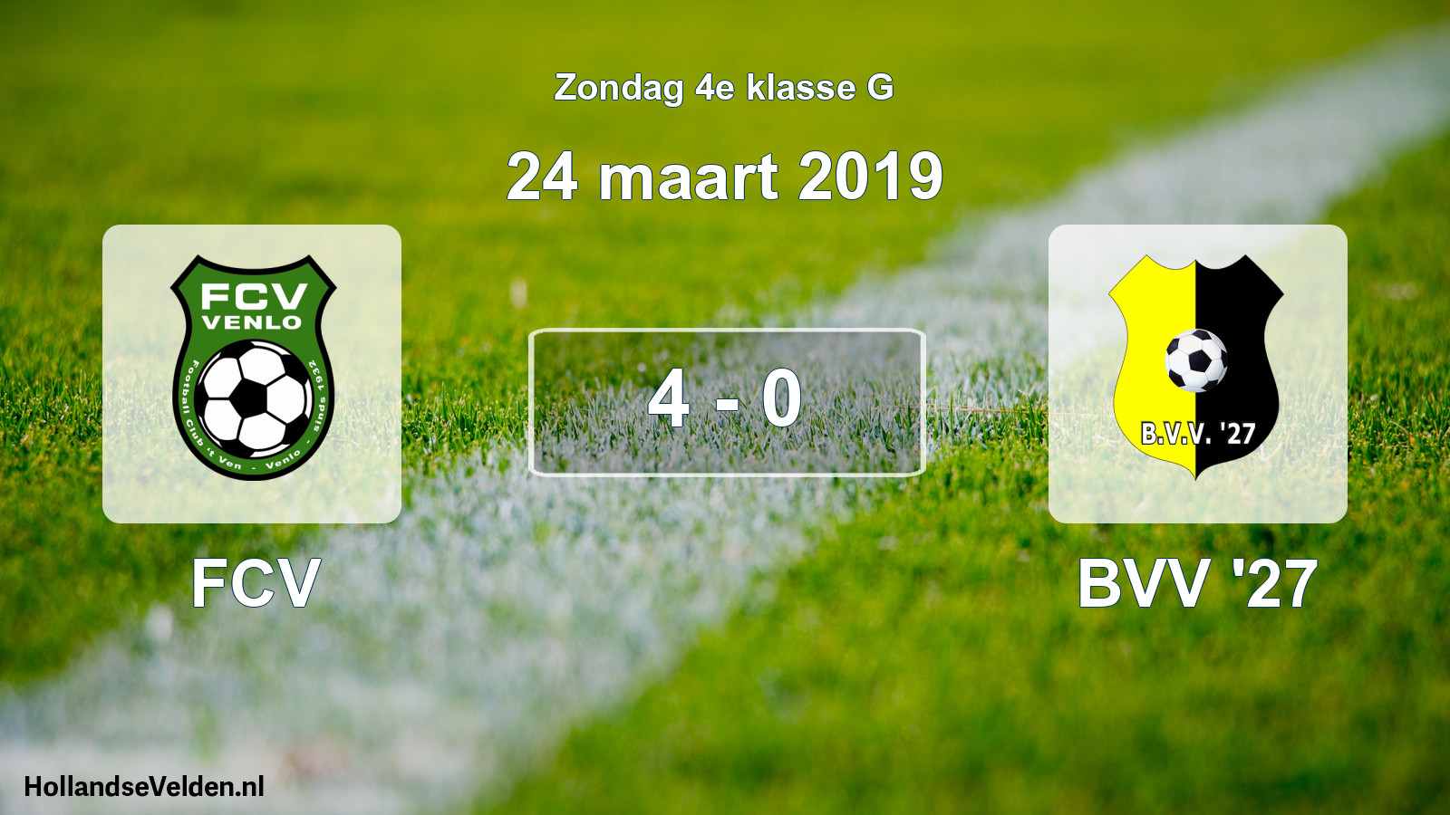 Total number of matches played: FCV - BVV '27 4 - 0 (24 March 2019)