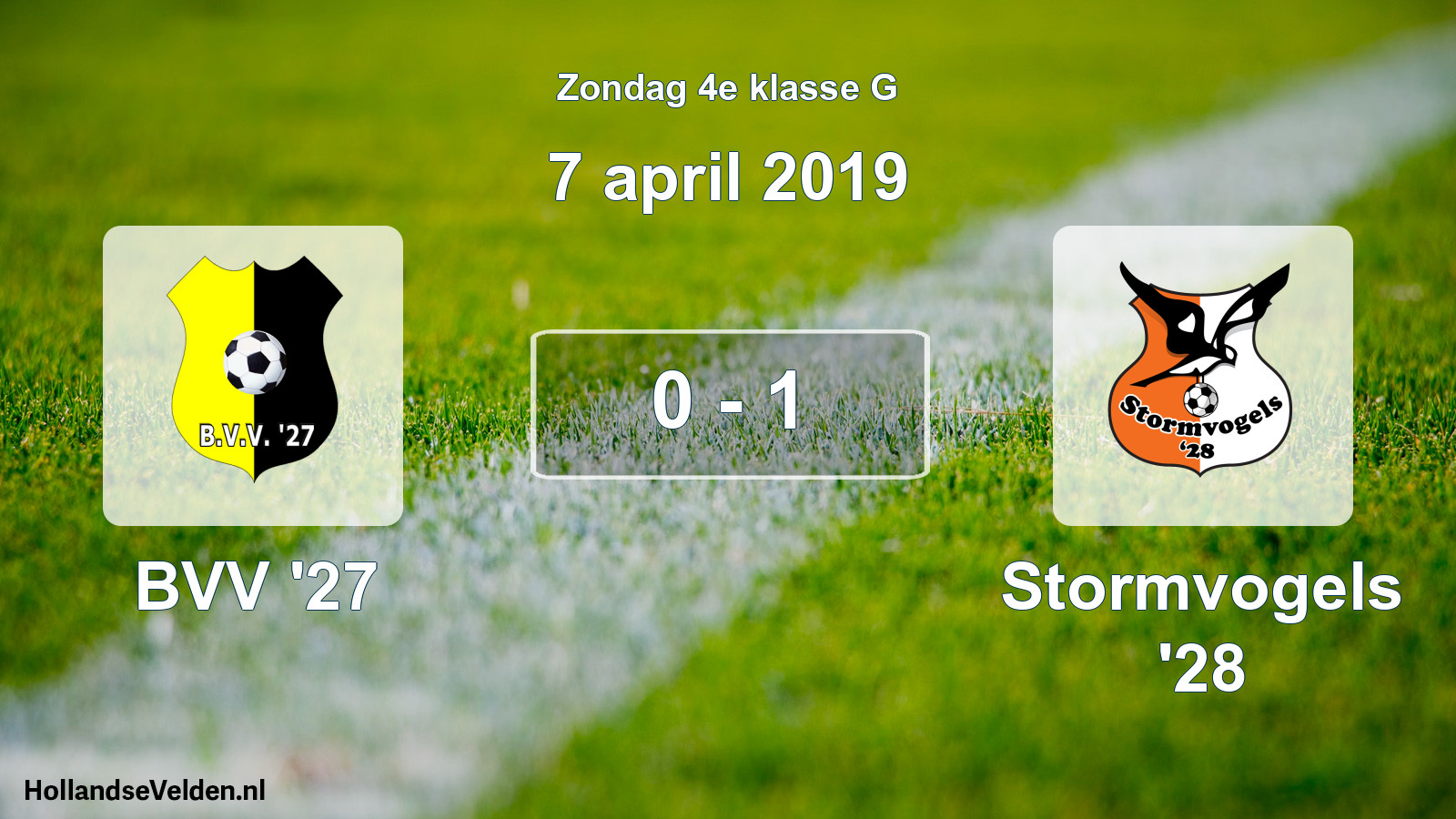 Total number of matches played: BVV '27 - Stormvogels '28 0 - 1 (7 April 2019)