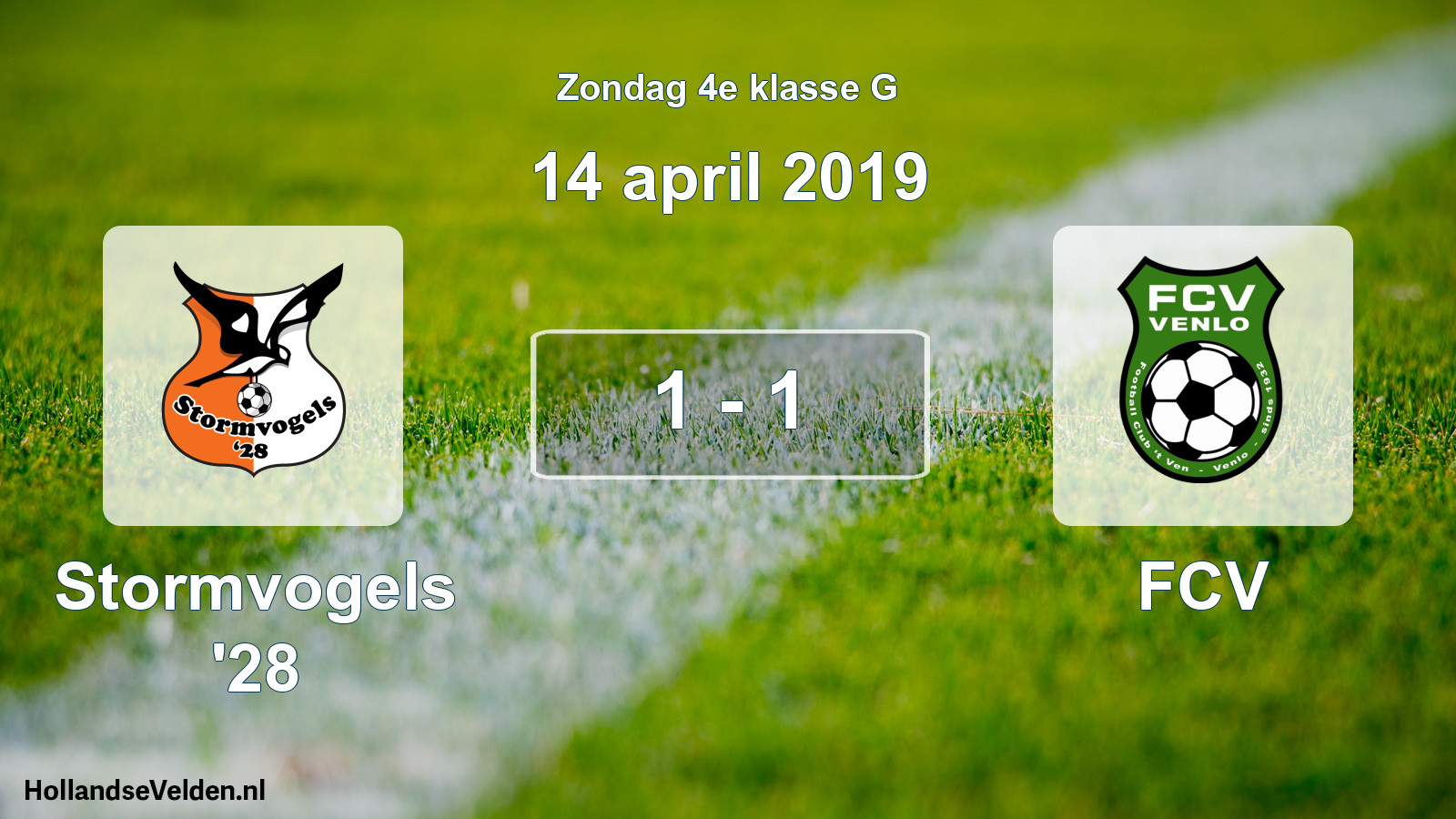 Total number of matches played: Stormvogels '28 - FCV 1 - 1 (14 April 2019)