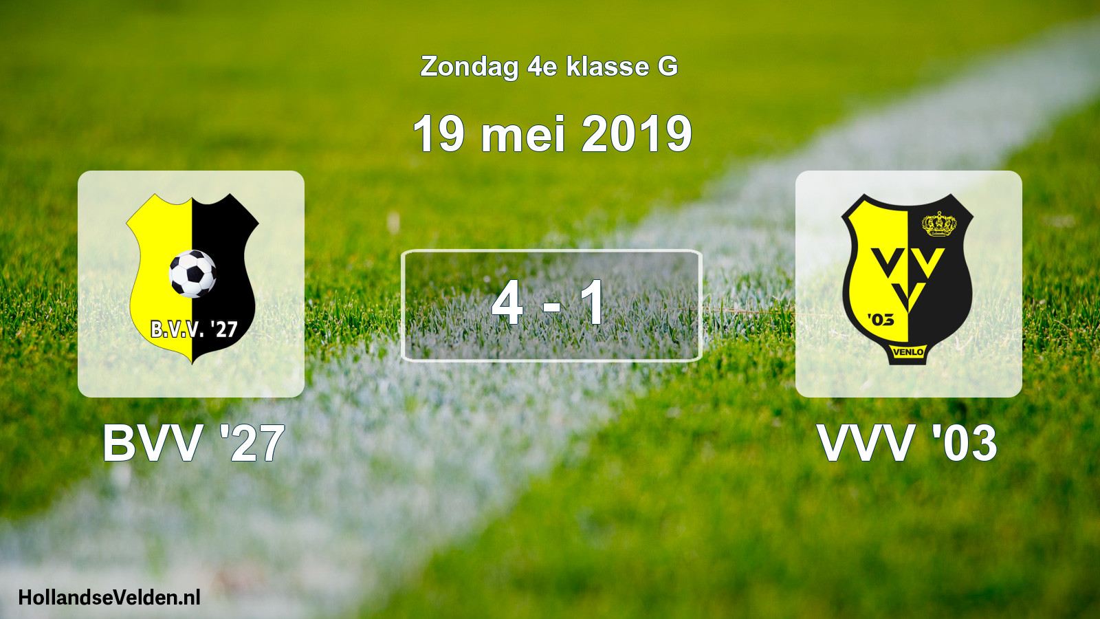 Total number of matches played: BVV '27 - VVV '03 4 - 1 (19 May 2019)