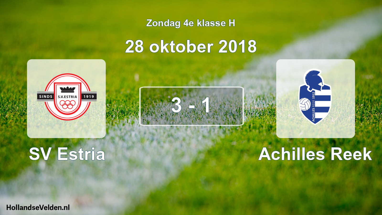 Total number of matches played: SV Estria - Achilles Reek 3 - 1 (28 October 2018)