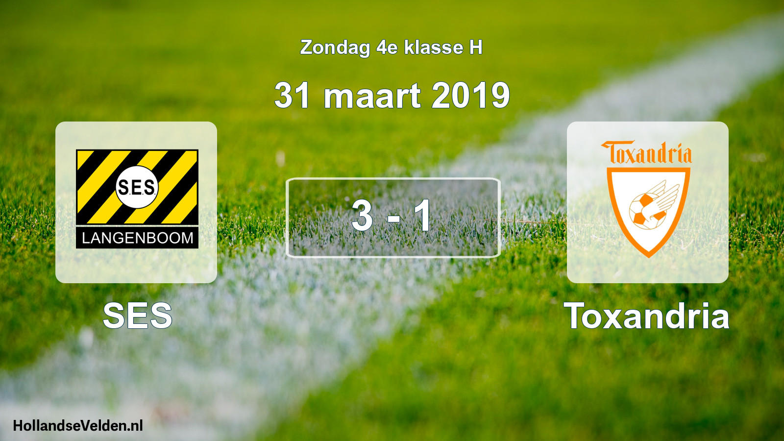 Total number of matches played: SES - Toxandria 3 - 1 (31 March 2019)