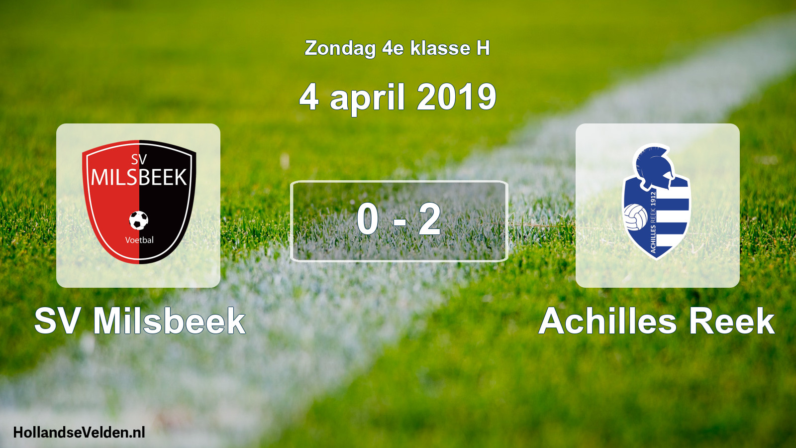 Total number of matches played: SV Milsbeek - Achilles Reek 0 - 2 (4 April 2019)