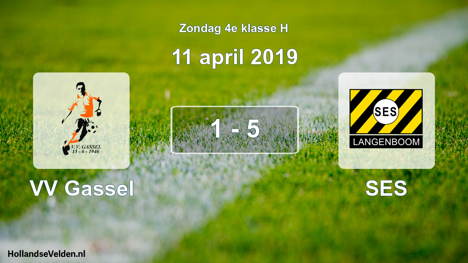 Total number of matches played: VV Gassel - SES 1 - 5 (11 April 2019)