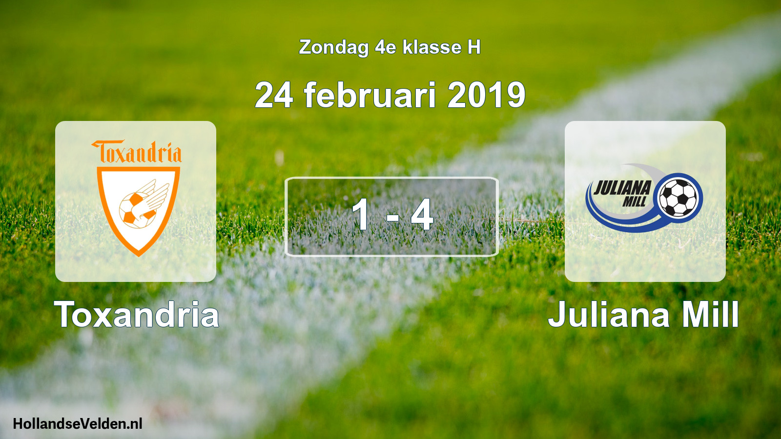 Total number of matches played: Toxandria - Juliana Mill 1 - 4 (24 February 2019)