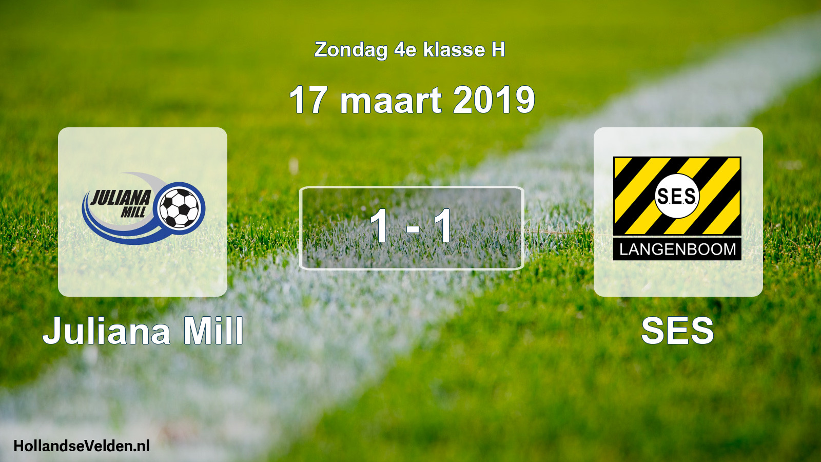 Total number of matches played: Juliana Mill - SES 1 - 1 (17 March 2019)