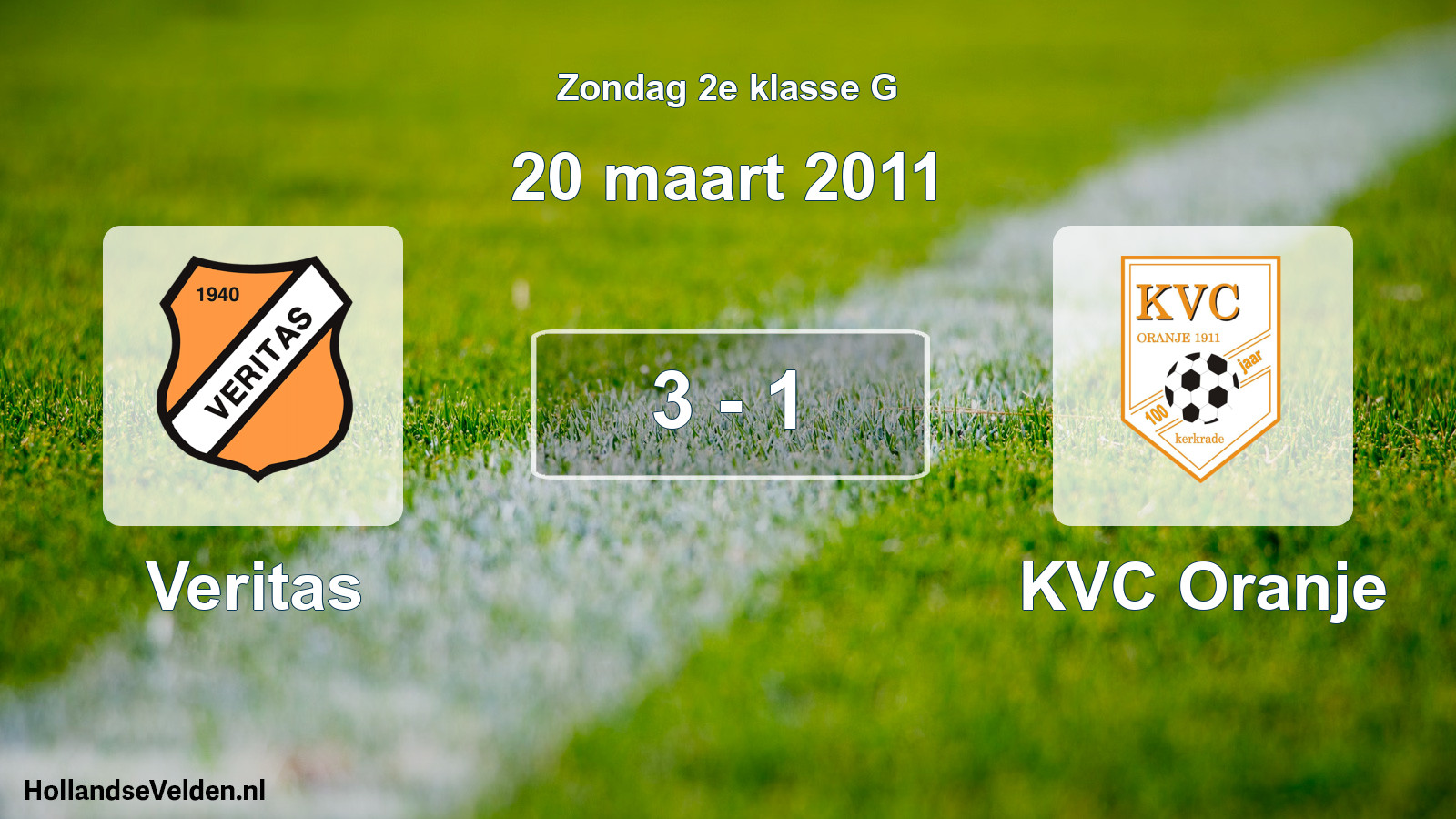 Total number of matches played: Veritas - KVC Oranje 3 - 1 (20 March 2011)
