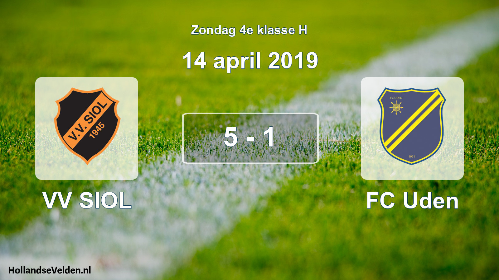 Total number of matches played: VV SIOL - FC Uden 5 - 1 (14 April 2019)