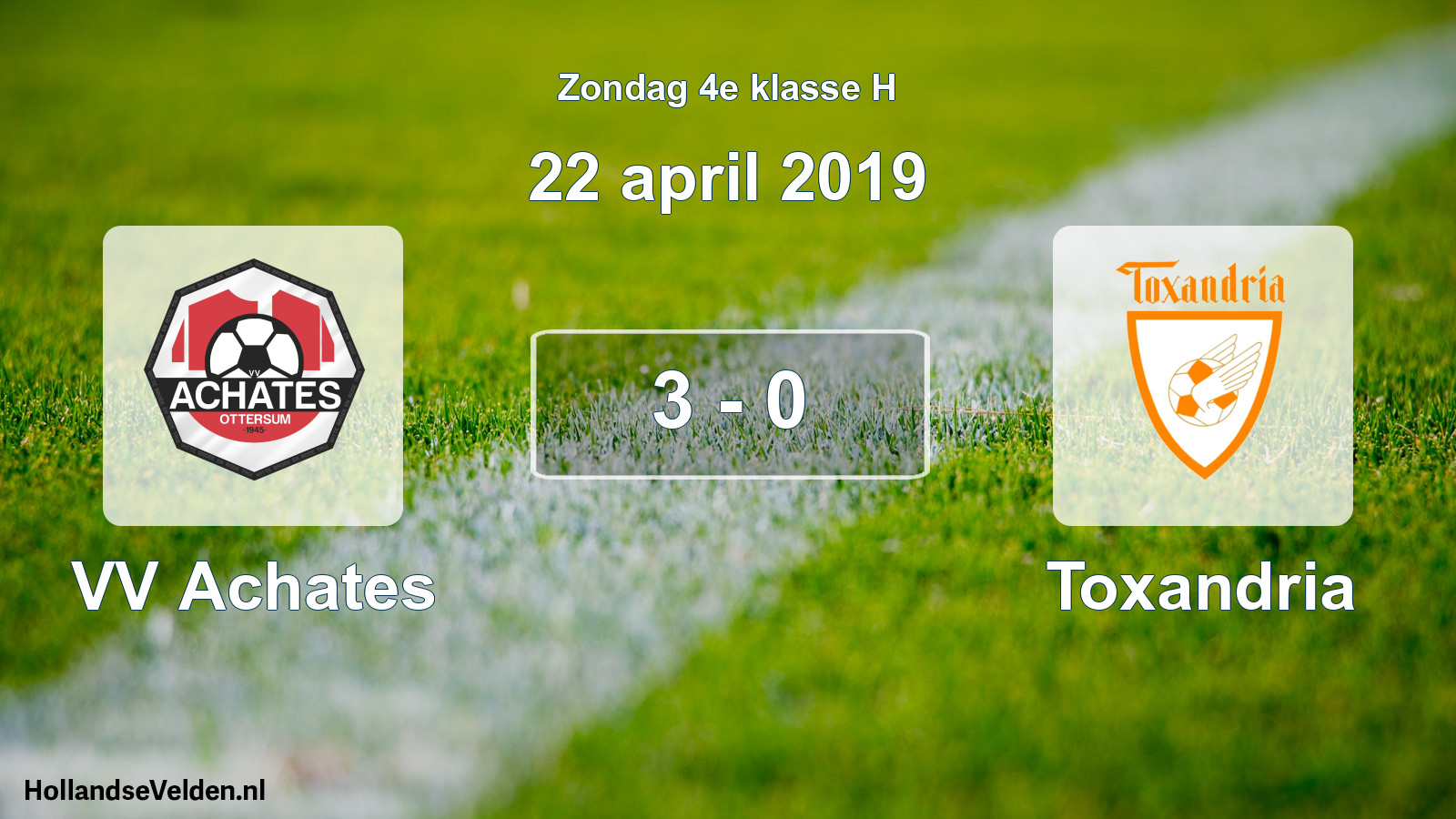Total number of matches played: VV Achates - Toxandria 3 - 0 (22 April 2019)