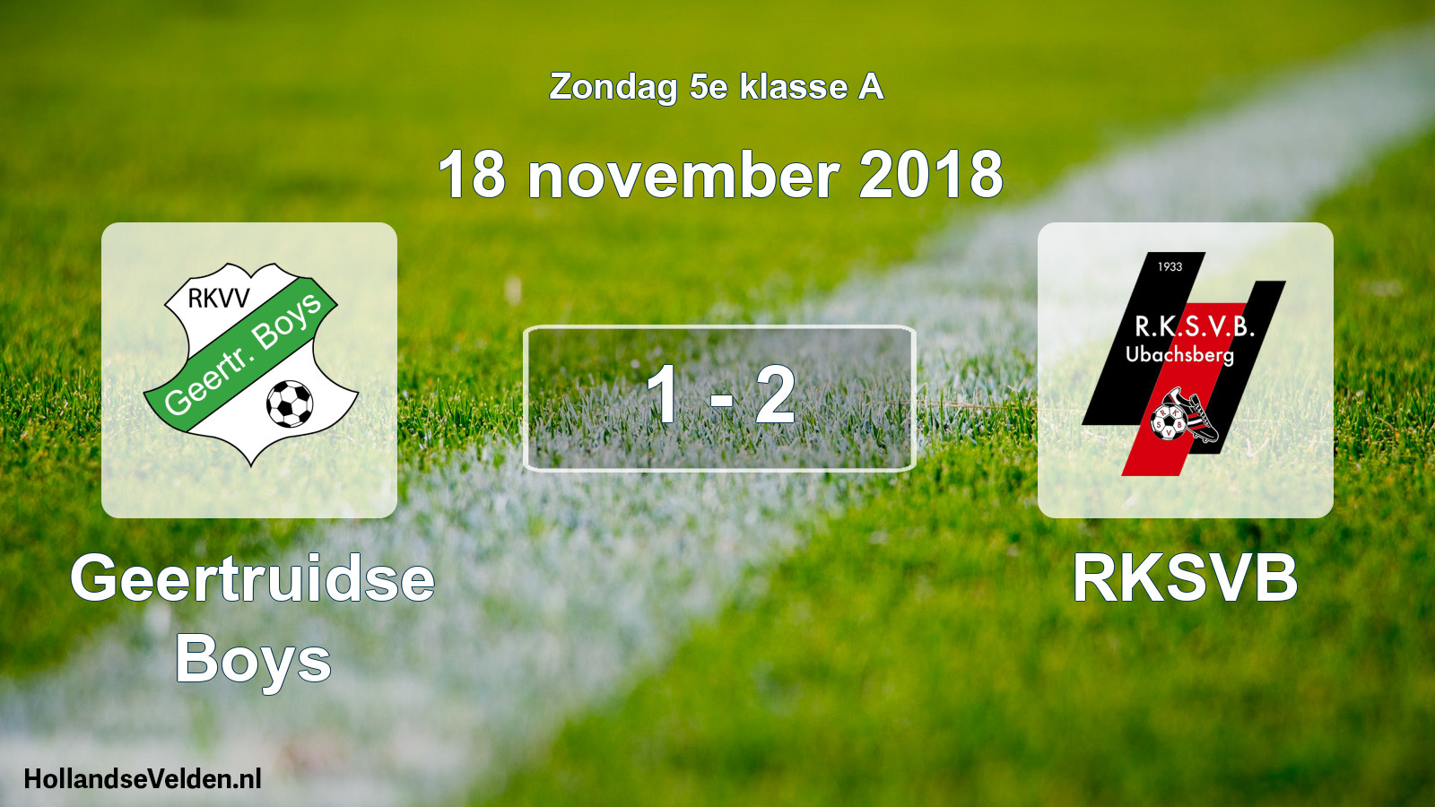 Gespeelde wedstrijd: Geertruidse Boys - RKSVB 1 - 2 (18 november 2018)
