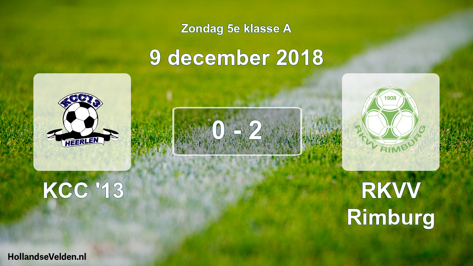 Total number of matches played: KCC '13 - RKVV Rimburg 0 - 2 (9 December 2018)