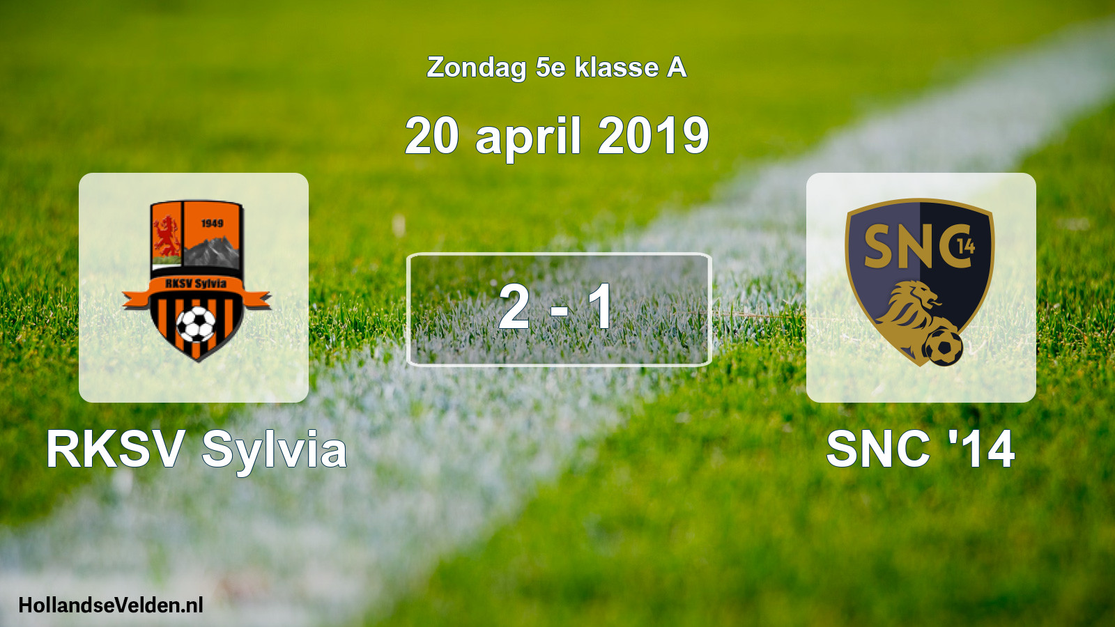 Total number of matches played: RKSV Sylvia - SNC '14 2 - 1 (20 April 2019)