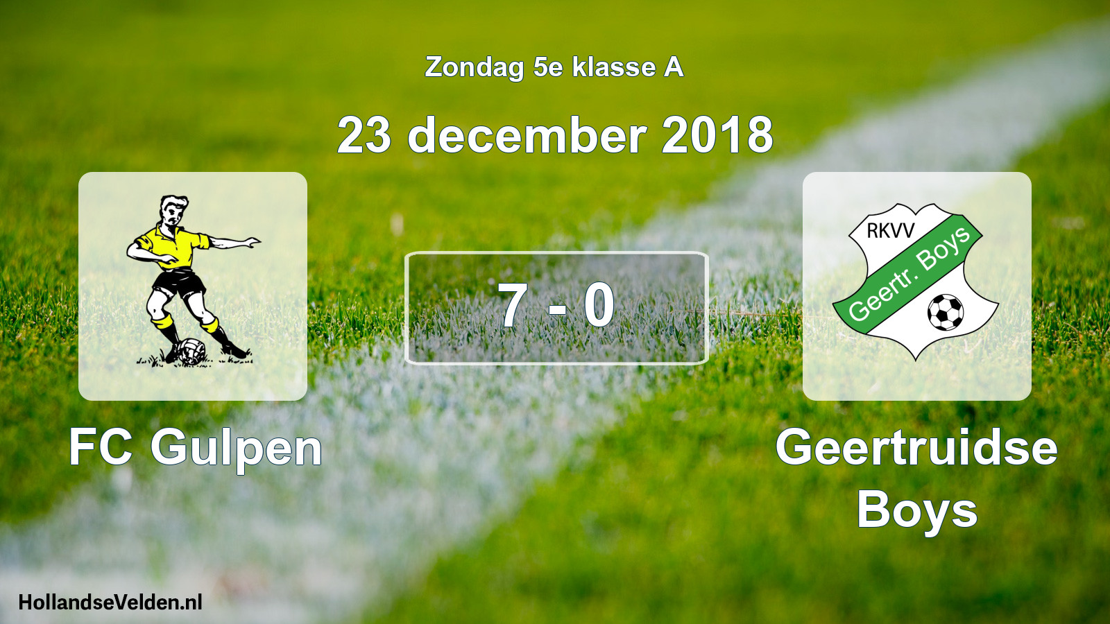 Total number of matches played: FC Gulpen - Geertruidse Boys 7 - 0 (23 December 2018)