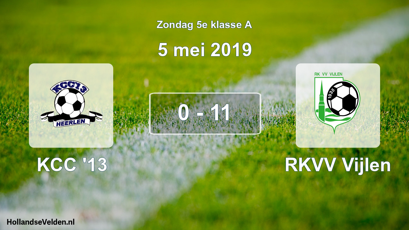 Total number of matches played: KCC '13 - RKVV Vijlen 0 - 11 (5 May 2019)