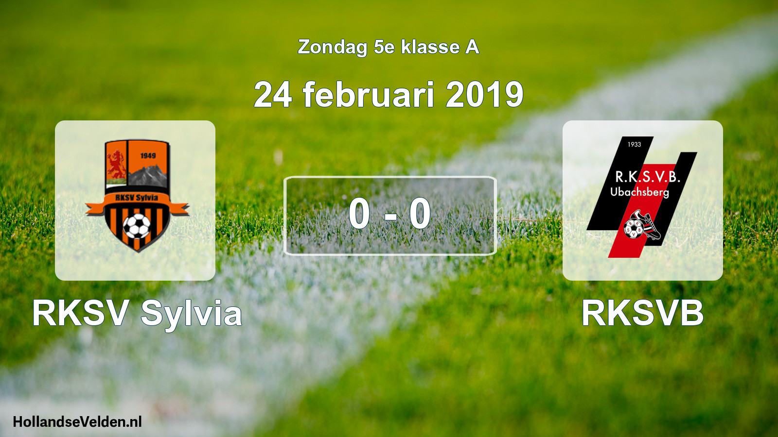 Total number of matches played: RKSV Sylvia - RKSVB 0 - 0 (24 February 2019)