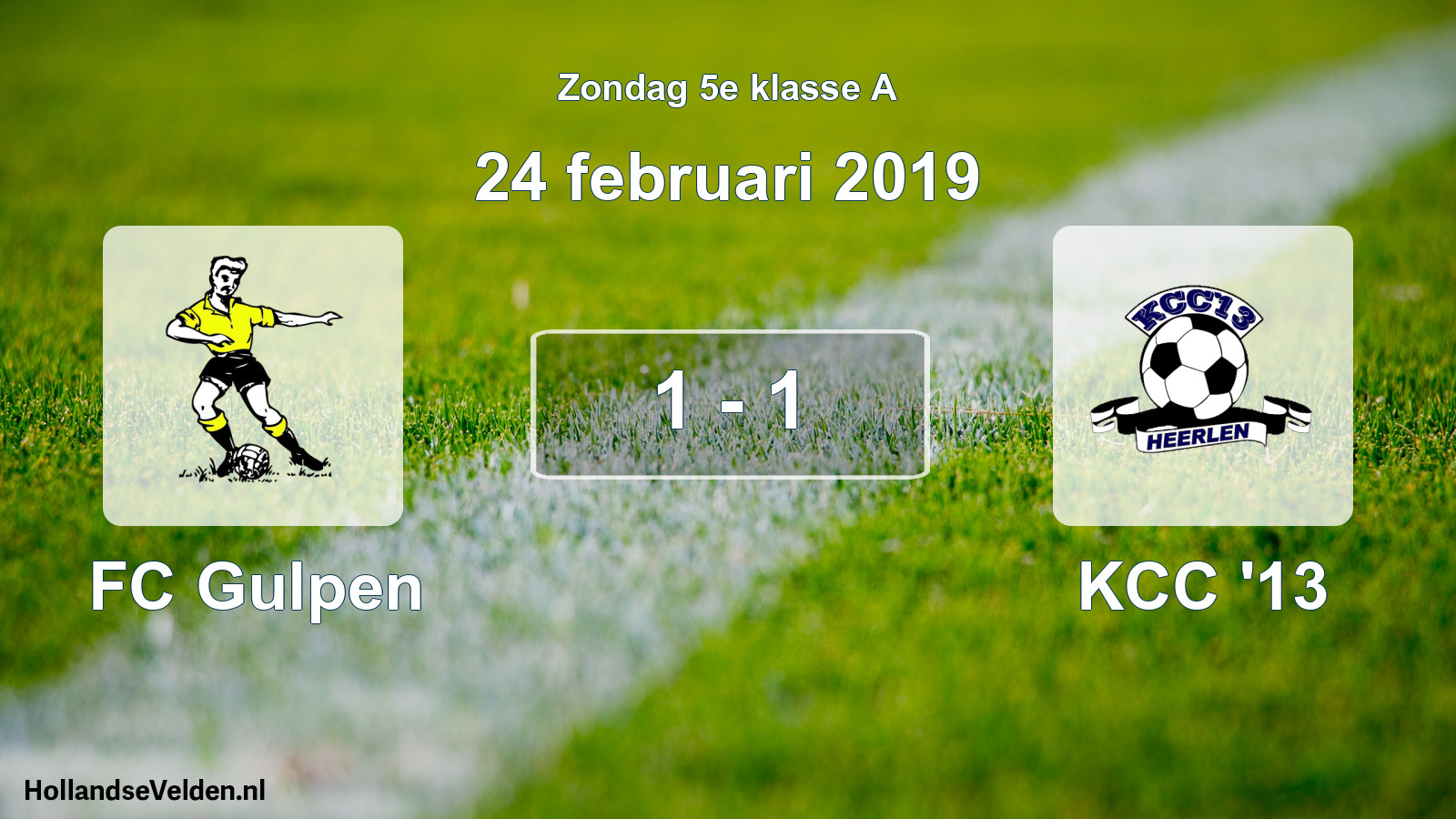 Total number of matches played: FC Gulpen - KCC '13 1 - 1 (24 February 2019)