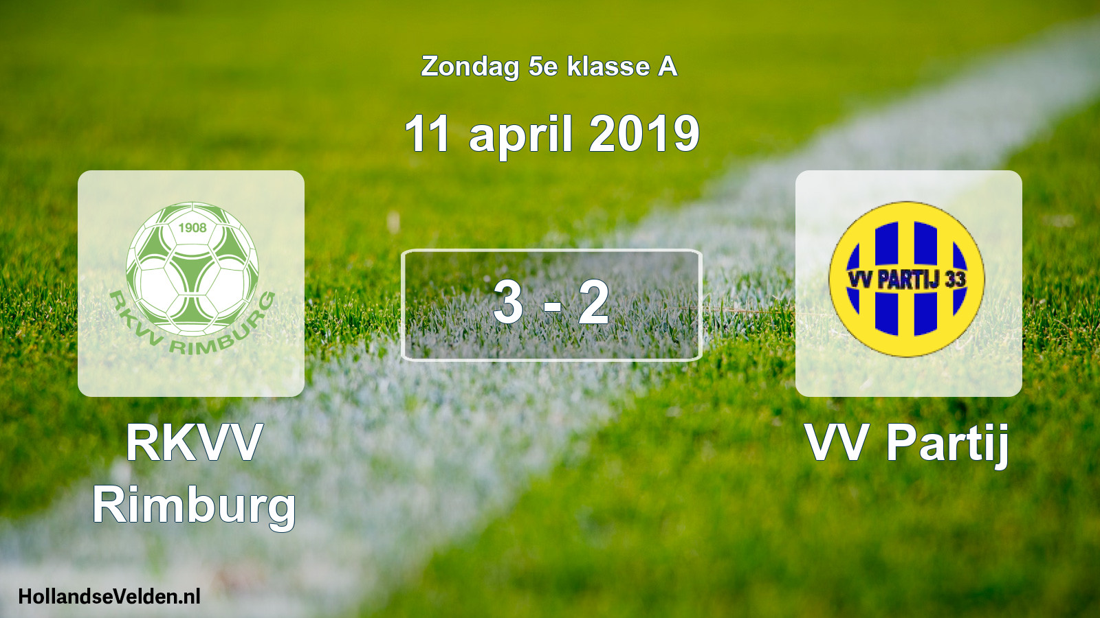 Total number of matches played: RKVV Rimburg - VV Partij 3 - 2 (11 April 2019)