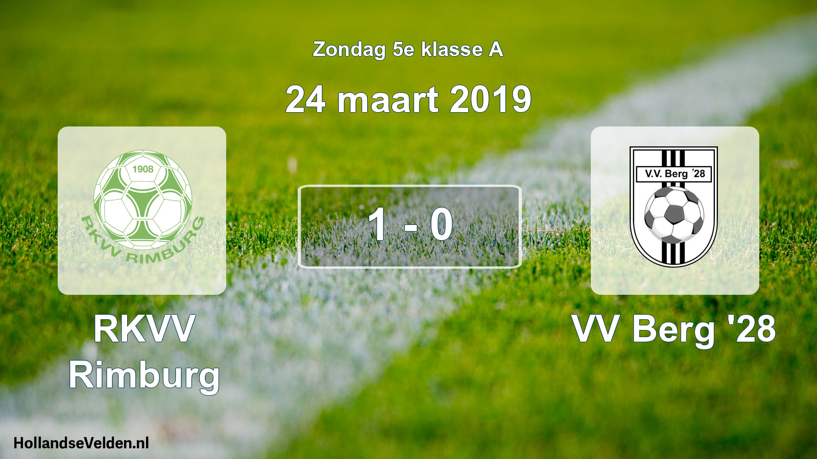 Total number of matches played: RKVV Rimburg - VV Berg '28 1 - 0 (24 March 2019)