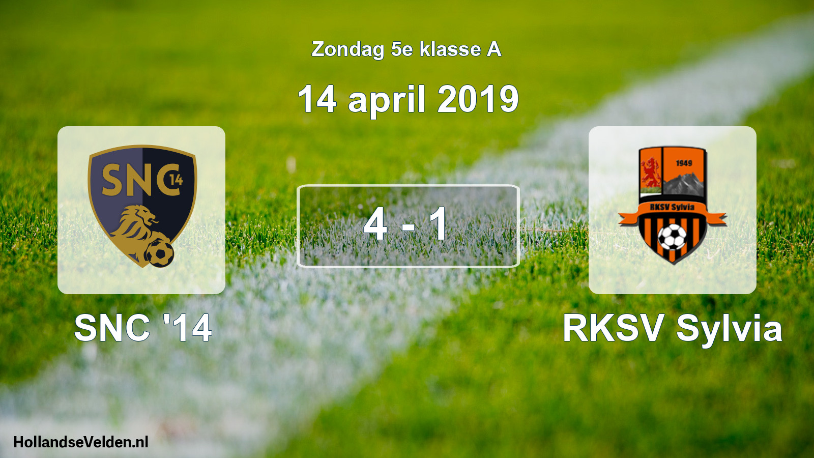 Total number of matches played: SNC '14 - RKSV Sylvia 4 - 1 (14 April 2019)