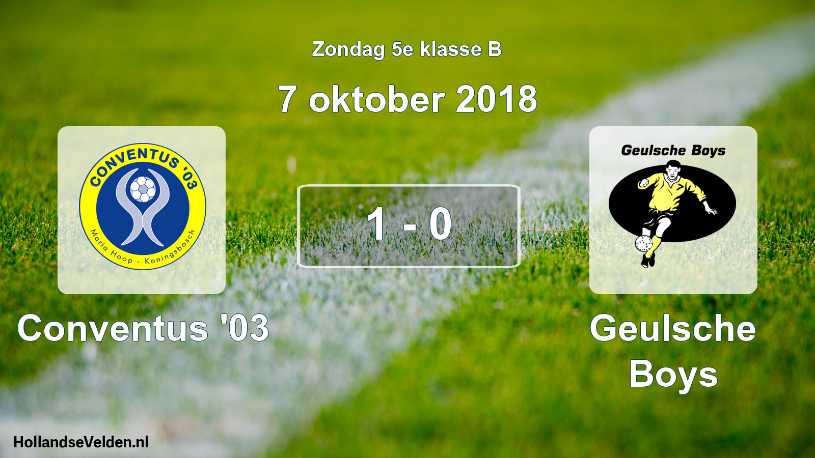 Total number of matches played: Conventus '03 - Geulsche Boys 1 - 0 (7 October 2018)