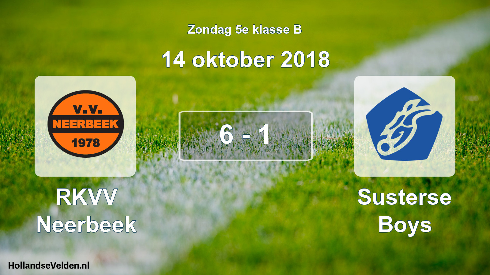 Total number of matches played: RKVV Neerbeek - Susterse Boys 6 - 1 (14 October 2018)