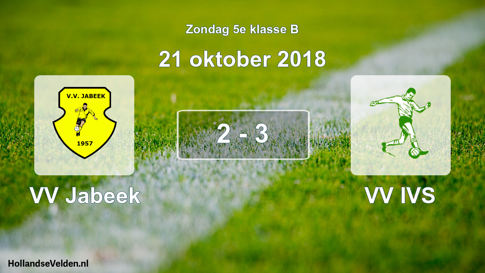 Total number of matches played: VV Jabeek - VV IVS 2 - 3 (21 October 2018)